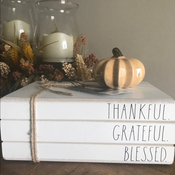 Rae Dunn Thankful/Grateful/Blessed wooden books